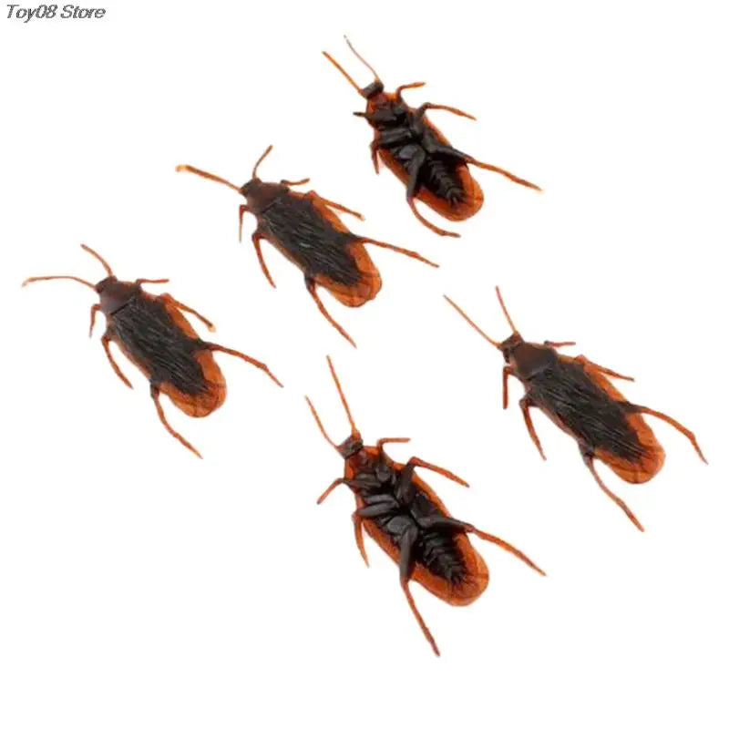 10pcs Special Lifelike Model Simulation Fake Rubber Cock Cockroach Roach Bug Roaches Toy Prank Funny Trick Joke Toys