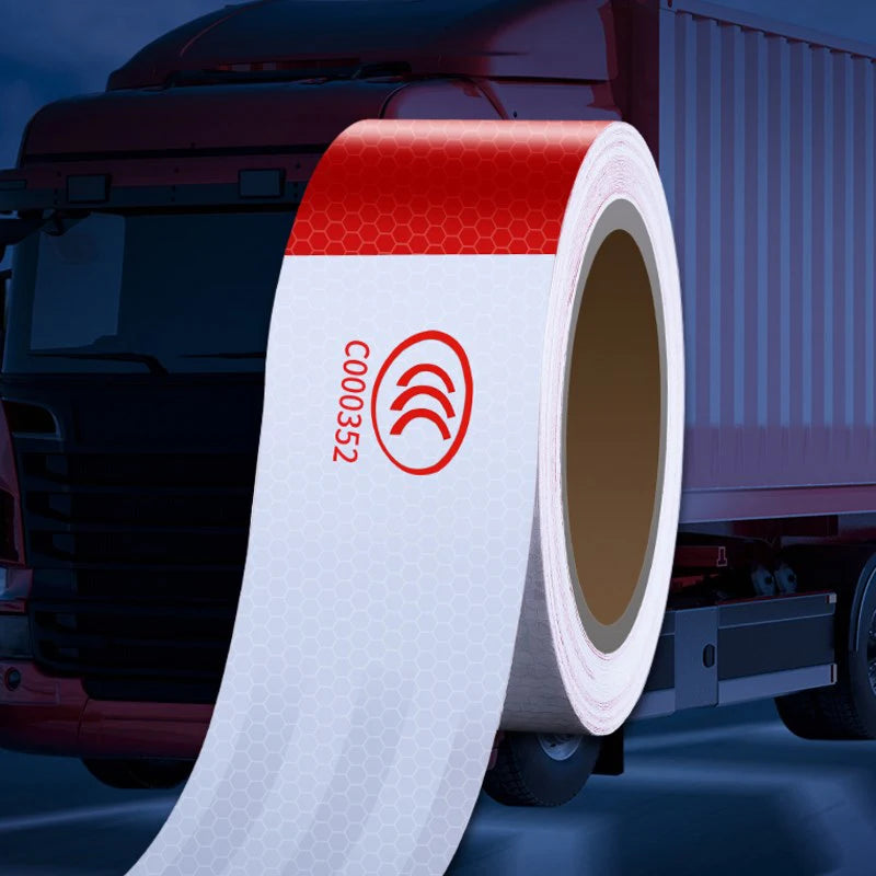 Width 5cm Red white Reflective Adhesive Tape Sticker For Truck Motorcycle Bicycle Car Styling