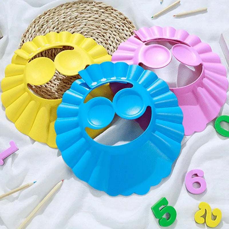 2 Pcs Adjustable Shampoo Shower Cap, Waterproof Shampoo Cap to Protect Ears and Eyes from Water, Baby Bath Accessories