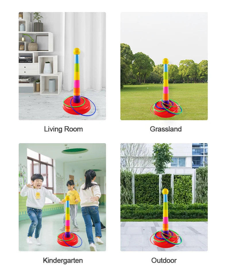 10 layers Children Throw Circle Game Ferrule Stacked Toys Fun Indoor Outdoor Parent-Child Interactive Early Education Gift