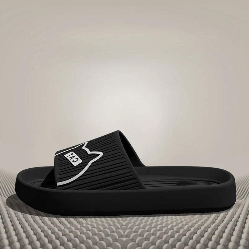 New Fashion Cartoon Couple Non-slip Flat Slides Summer Lithe Sandals For Women Men Slippers Ladies' Home Shoes Indoor Flip Flops