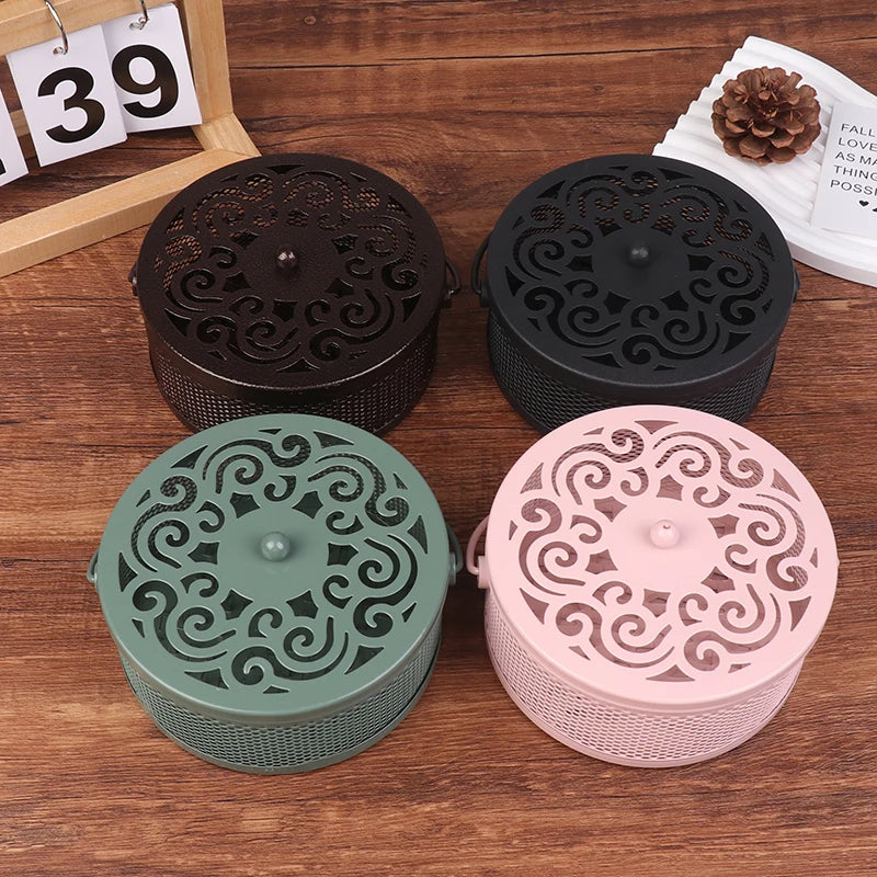 Portable Mosquito Coil Tray Holder Home Insect Repellent Anti-fire Sandalwood Incense Burner Box Anti-Mosquito Supplies