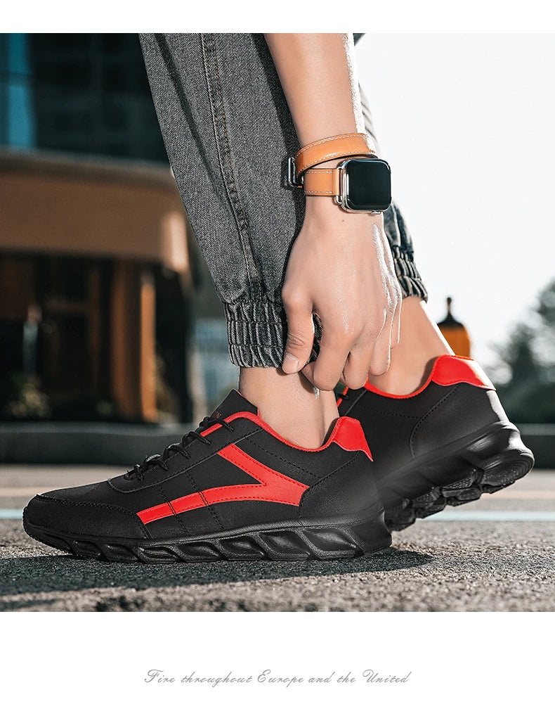 2022 Leather Men Shoes Sneakers Big Size 48 Men Casual Shoes Italian Breathable Leisure Male Non-Slip Footwear Vulcanized Shoes