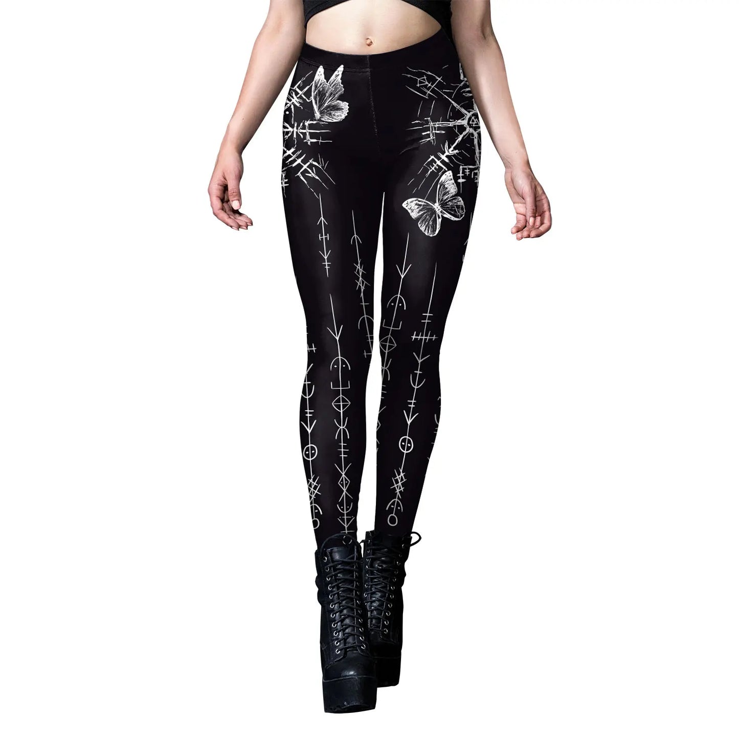 [You're My Secret] Legging for Women 3D Divination Print Goth Style Ankle Pants Sexy Stretch Leggin Sport High Waist Yoga Pants