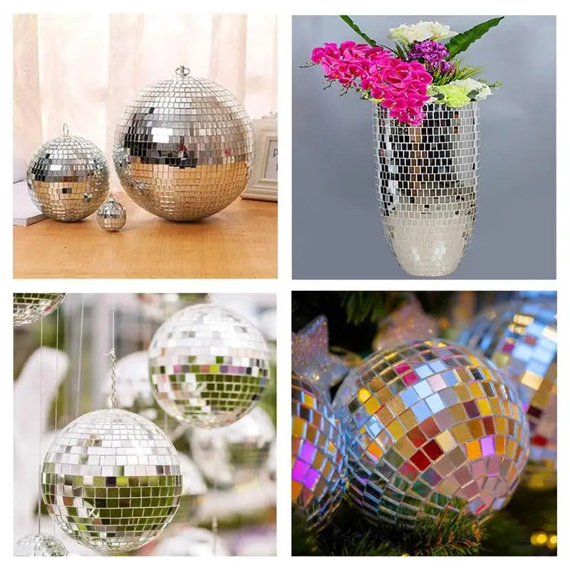 Self-Adhesive Disco Glass Craft Stickers Reflective Glass Tape Mirror Mosaic Tiles For Making DIY Hand Crafts Home Decoration