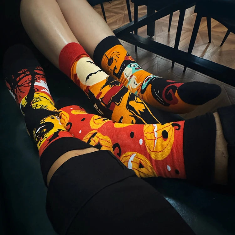 New Asymmetrical Couples AB Mandarin Ducks Medium and High Sleeve Fashion Fashion Sports Color Cotton Socks