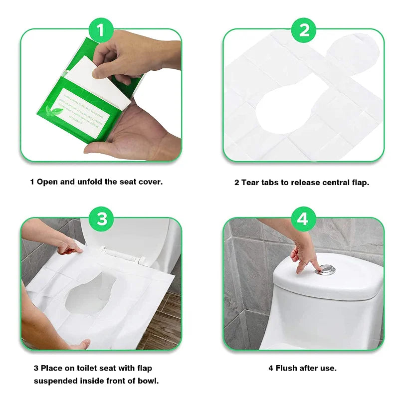 Portable Disposable Toilet Seat Cover Mat Waterproof Toilet Pad Camping Hotel Bath Accessories Sanitary Personal Protective Tool