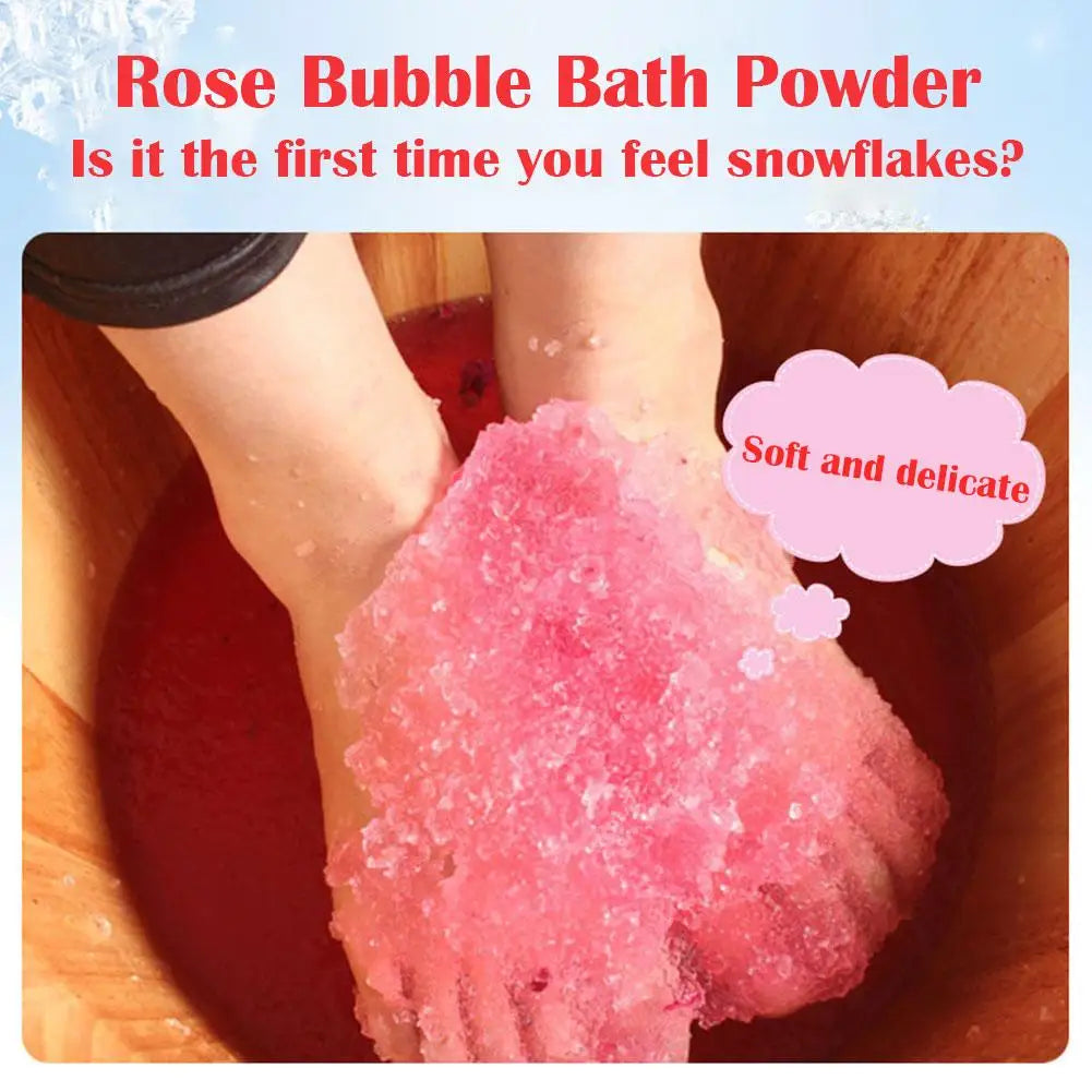 2pcs Rose Bubble Bath Powder Foot Bath Crystal Foot Bath Crystal Mud Body Foot Salt SPA Exfoliation Bath Mud Spa Pedicure