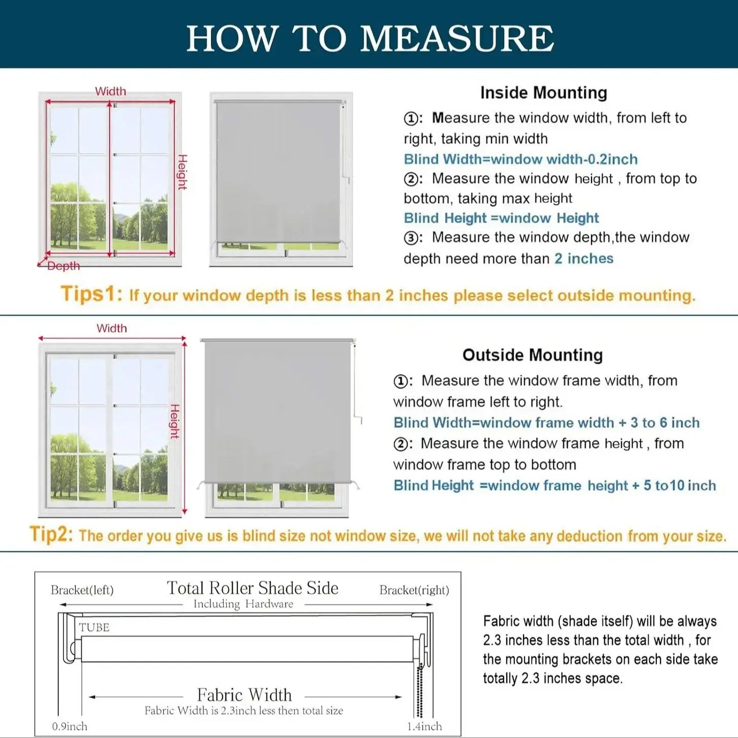 Blackout Roller Shades for Outdoor Cordless Blinds Waterproof Window Shades for Porch, Gazebo, Custom