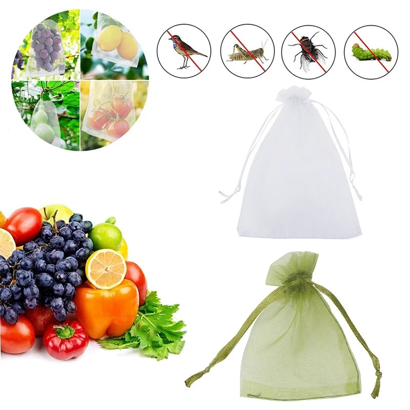 10Pcs Fruits Insect Proof Bags Strawberry Grapes Grow Bags Anti-bird Netting Fruit Vegetable Protection Bag Orchard Pest Control