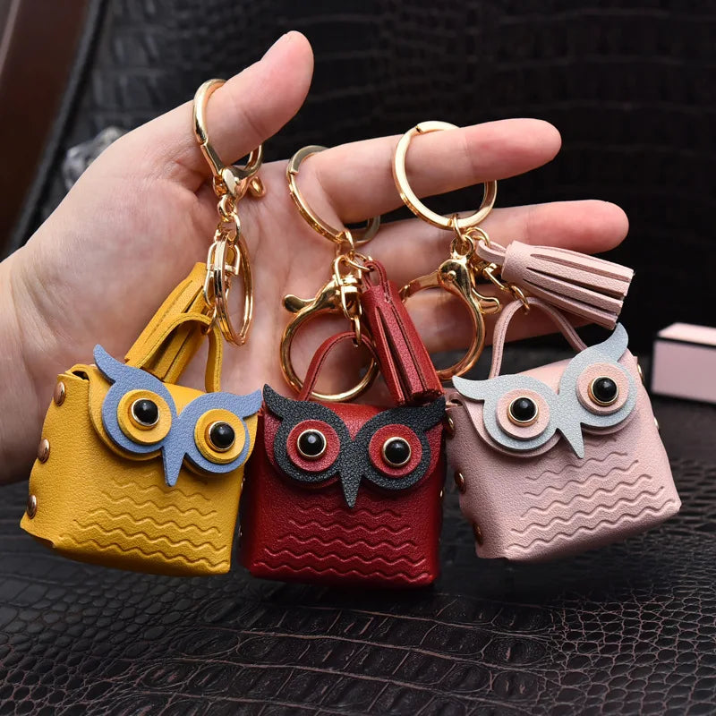 2023 Cute Owl MINI Bag Women PU Leather Coin Purses Fashion Jewelery Handbag Girls Coin Card Holder For Kids Purses Keychain