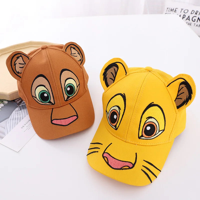 Disney Cute Hats Lion King Visors Cartoon Simba Baseball Caps Lovely Mesh Summer Sun Hats for Boys Kawaii Embroidery Cap