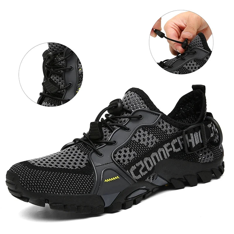 Men's Shoes Summer Breathable Mesh Outdoor Non-slip Light Walking Casual Trekking Sneakers Beach Wading Shoes Unisex Women