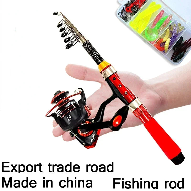 New Short SmallTelescopic Fishing Rod Sea Mini Short Section Telescopic Lure Rod Fishing Gear Fishing Rod Accessorie