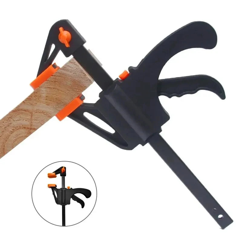 4Inch Quick Ratchet Release Speed Squeeze Wood Working Work Bar Clamp Clip Kit Spreader Gadget Tool DIY Hand Woodworking Tools