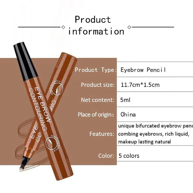 5 Colors Microblading Eyebrow Pen Waterproof Liquid Eyebrow Pencil Long Lasting Eyebrow Tattoo Pen 4 oints eyebrow pen Cosmetics