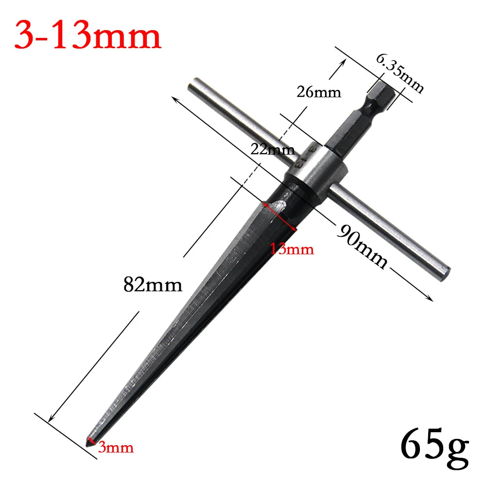 Hand taper reamer 1/8-1/2 (3-13mm) 5-16 taper reamer chamfer opening countersunk head cutting tool hexagonal shank tool