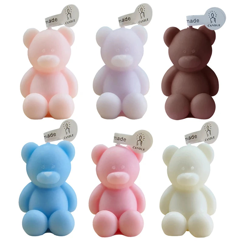 Cute Candles Bear Birthday Decor Scented Candles Ins Desktop Decorative Centerpiece Aromatic Candles Cake Topper Birthday Gifts