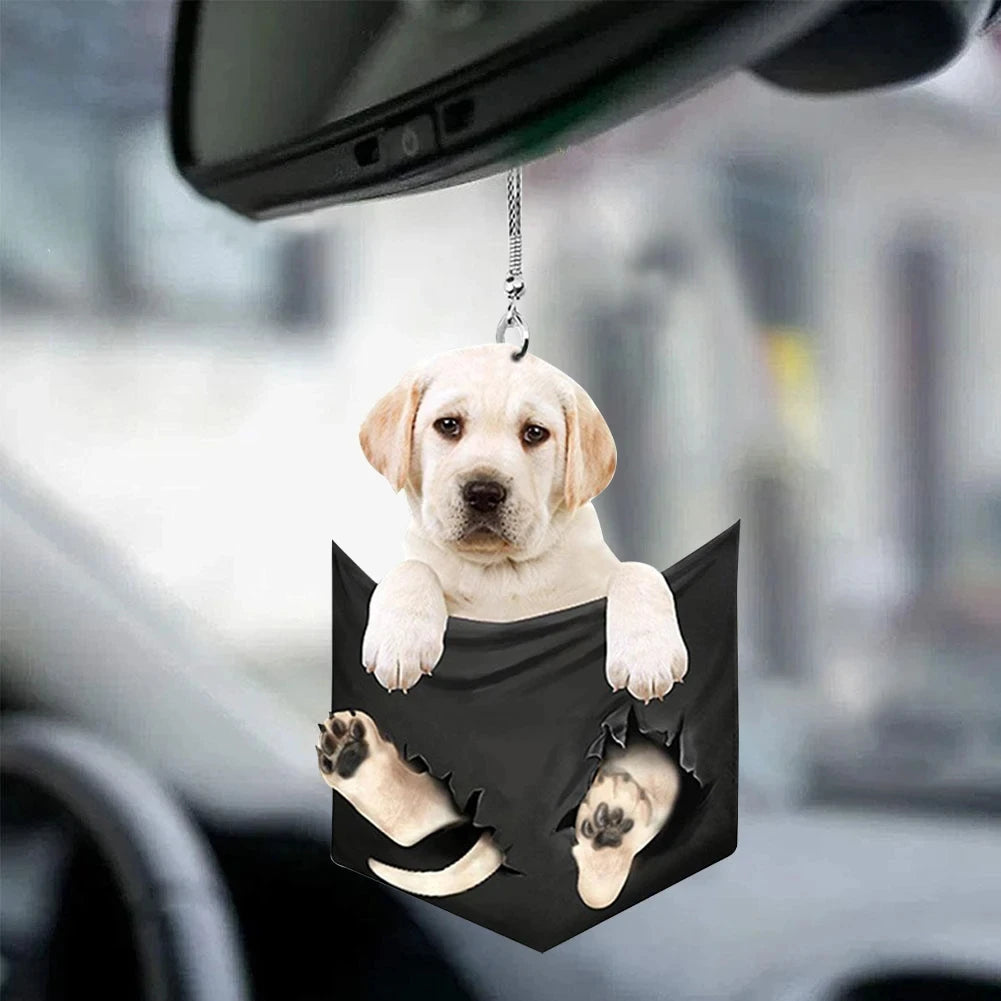 Car Pendant Practical Interior Ornament Hanging Mini Puppy Shape Car Hanging Toy Gift Car Decoration Accessories