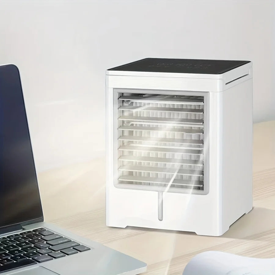 Portable USB Personal Mini Air Conditioner, with 3-speed, Evaporative Air Cooler with Touch Screen, Portable AC Desktop Fan