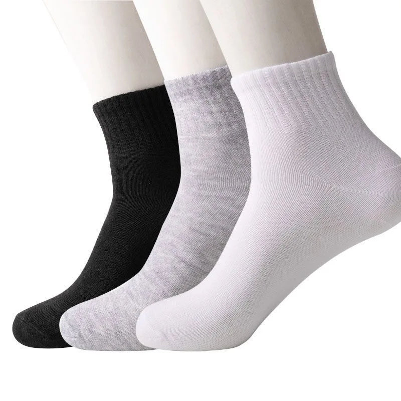 10Pairs/Lot Men's Casual Socks Antibacterial Breathable Business Socks Soft Fabric Elastic Medium Socks for All Seasons EU38-45