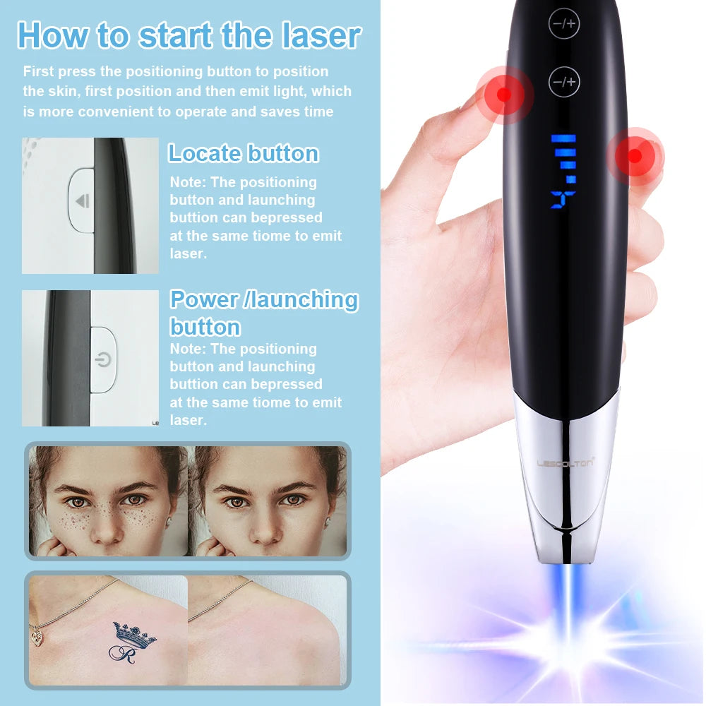 Laser Picosecond Pen Freckle Tattoo Removal Aiming Target Locate Position Mole Spot Eyebrow Pigment Remover Acne Beauty Care