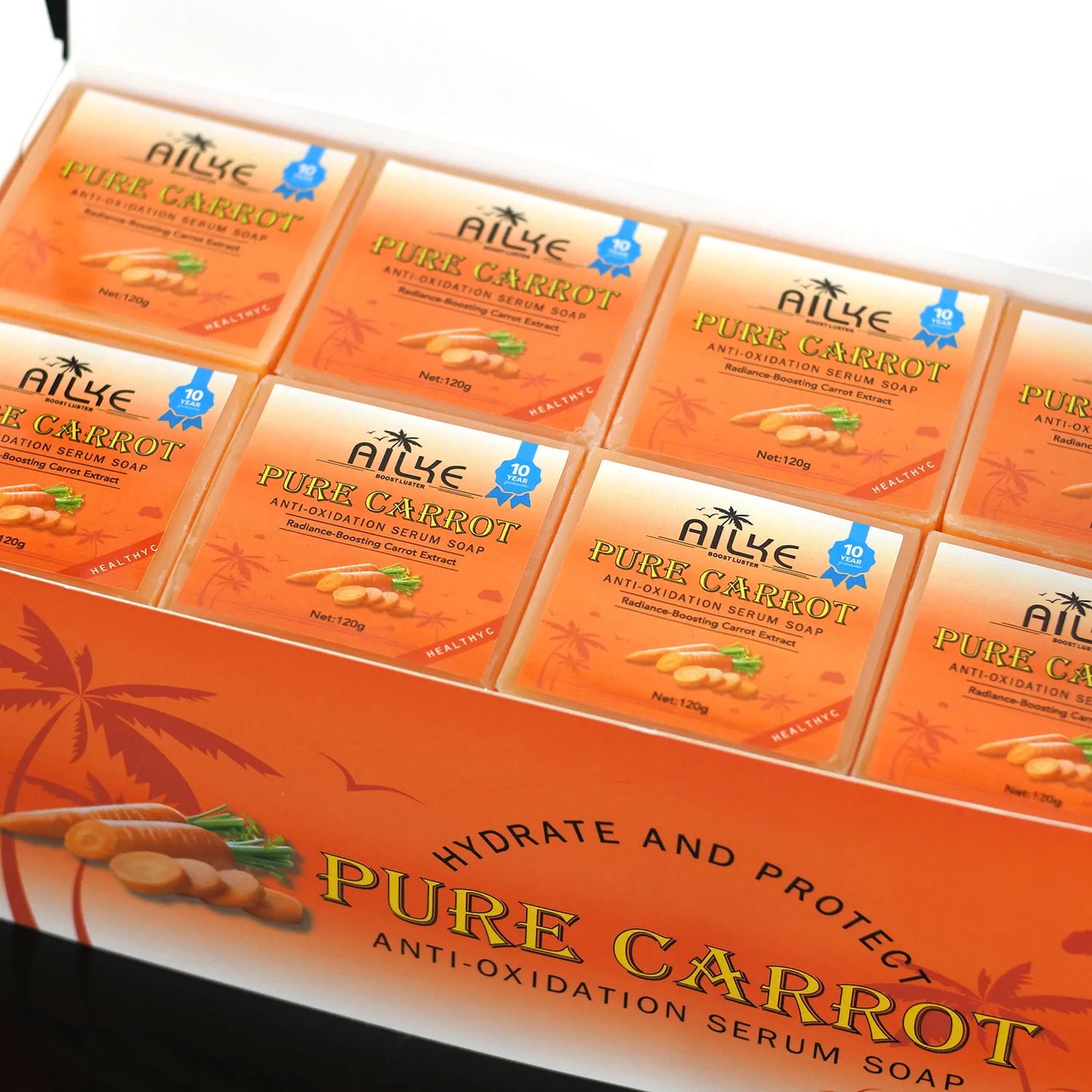 AILKE Pure Carrot Anti-Oxidation Serum Soap, Cleaning Stains, Skin Brightening Soap Bar, With Vitamin C, For Body And Face Use