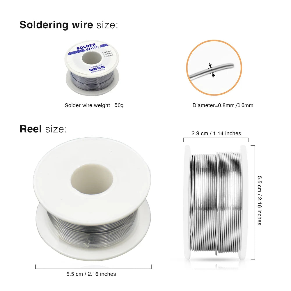 8g 50g Per Roll High Purity Soldering Wire Dia 0.6/0.8/1/1.2mm Mixed Tin Rosin Core Solder Welding Wire For Electrical Soldering