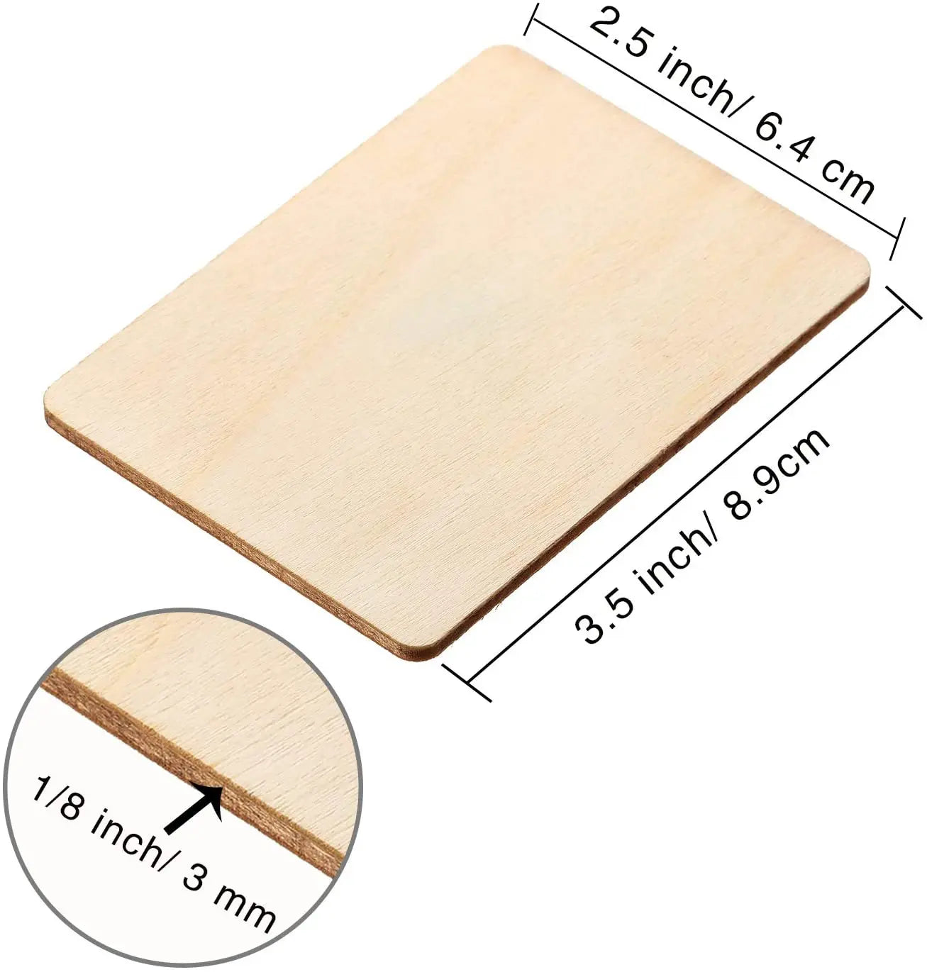 30pcs Blank Wood Squares Pieces Unfinished Round Corner Square Wooden Cutouts for DIY Arts Craft Project Laser Engraving Carving