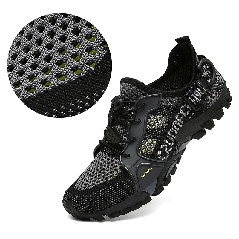 Men's Shoes Summer Breathable Mesh Outdoor Non-slip Light Walking Casual Trekking Sneakers Beach Wading Shoes Unisex Women