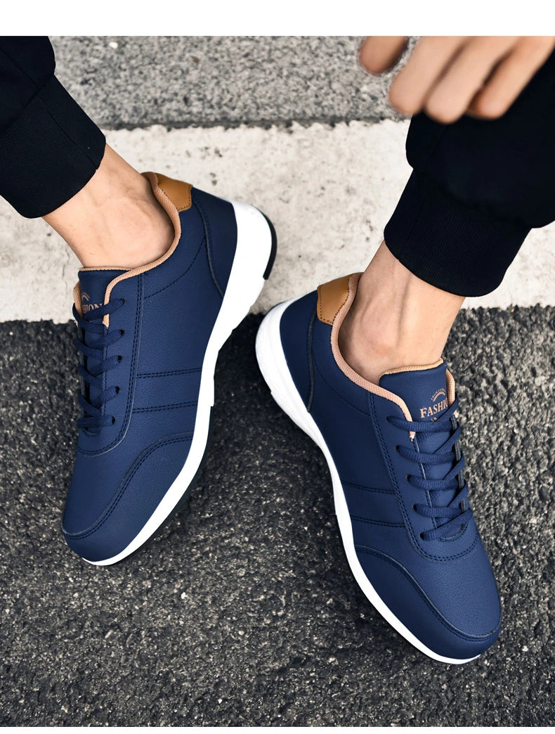 2022 Leather Men Shoes Sneakers Big Size 48 Men Casual Shoes Italian Breathable Leisure Male Non-Slip Footwear Vulcanized Shoes