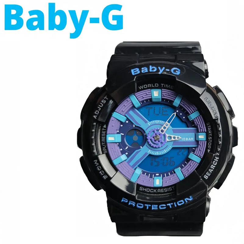 BABY-G Luxury Brand Ladies Watch BA-110 Series New Multifunction LED Light Wristwatch Waterproof Shockproof Sports Woman's Watch