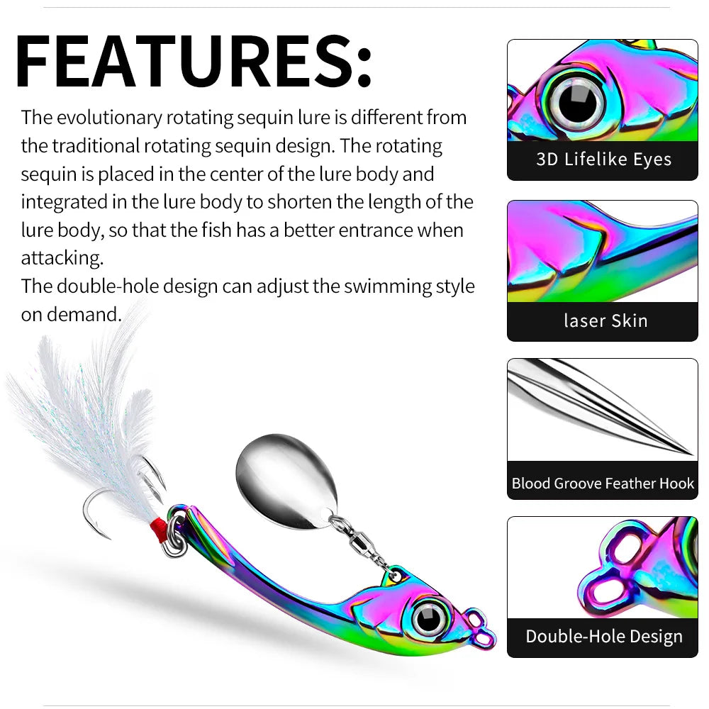 Fishing Spinners VIB Tremor Sequins Trout Spinners Metal Minnow Popper Crank Baits Trout Fishing Lures With Hooks For Saltwater