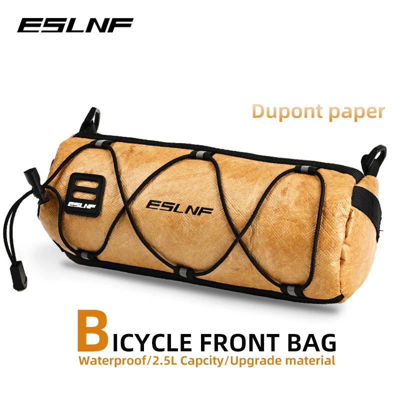 ESLNF Bike Front Tube Bag Waterproof Storage Roll Bag Bicycle Handlebar Basket Pack Portable Large Capacity Cycling Accessory