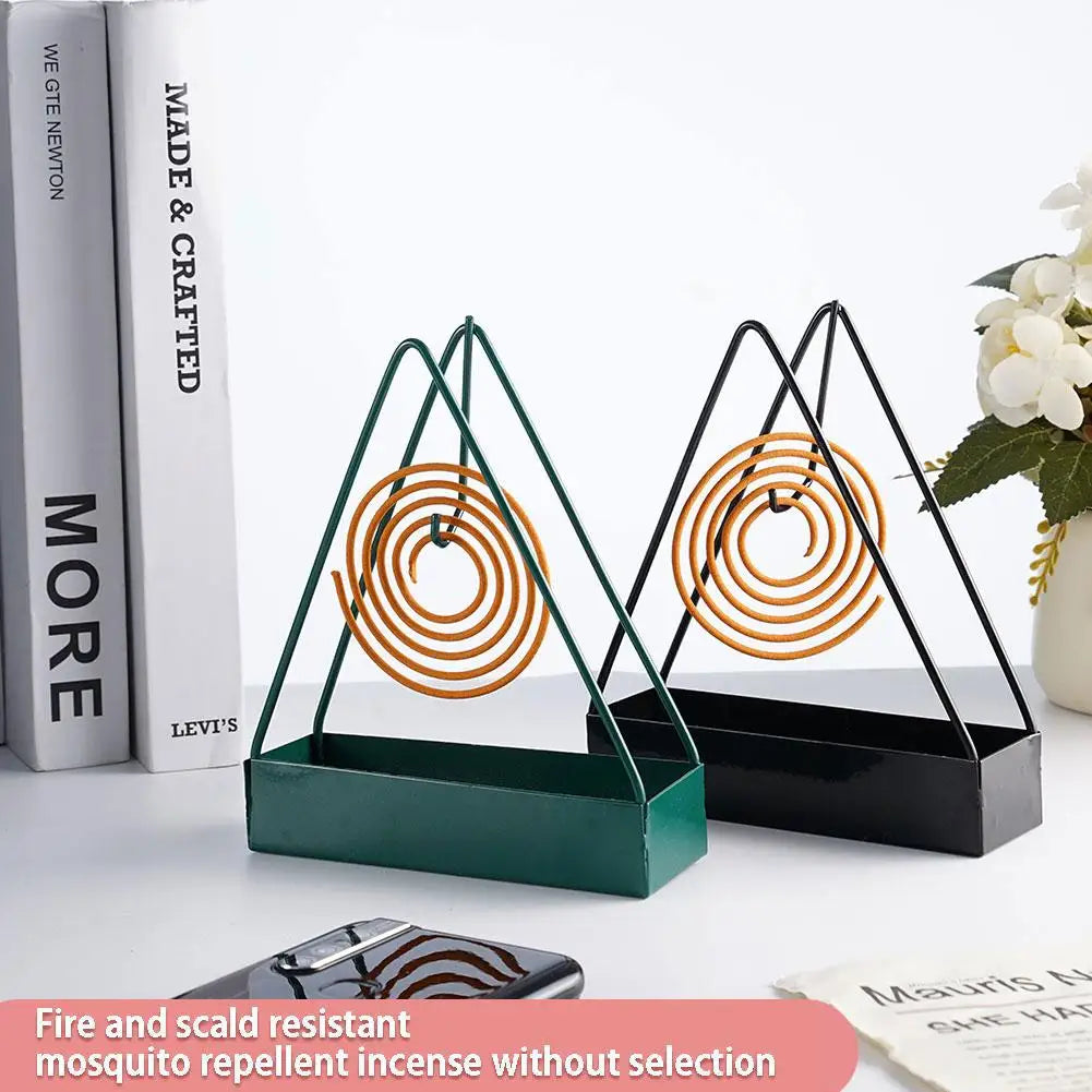 Creative Mosquito Coil Holder With Tray Nordic Style Spiral Summer Day Iron Mosquito Repellent Incenses Rack Plate Home Decor