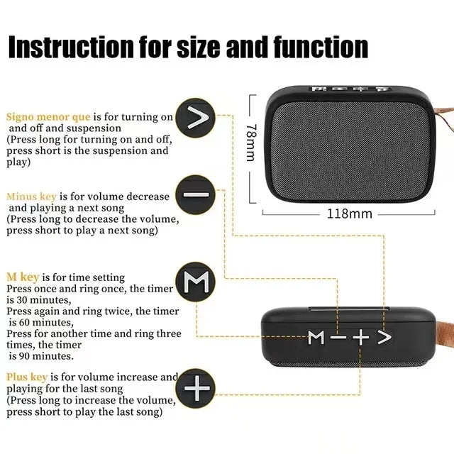 Mini Fabric Speaker Portable Wireless Soundbar Bluetooth 5.0 Outdoor Indoor Sport HIFI Loudspeaker J Support TF Card FM L Radio