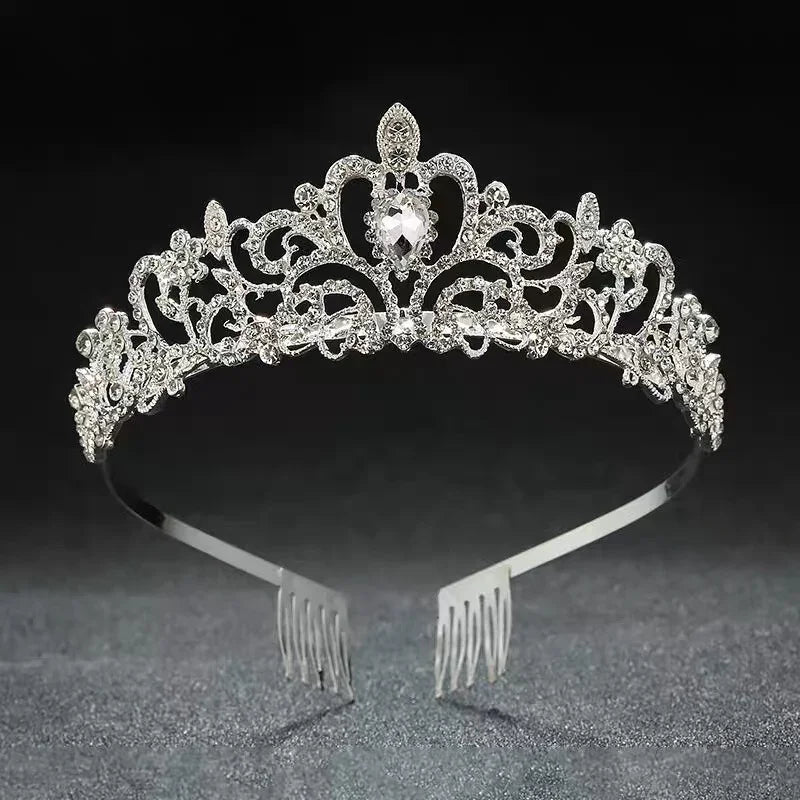 Luxury Crystal Crowns and Tiaras with Comb Headband for Girl Women Princess Birthday Party Wedding Prom Bridal Gifts