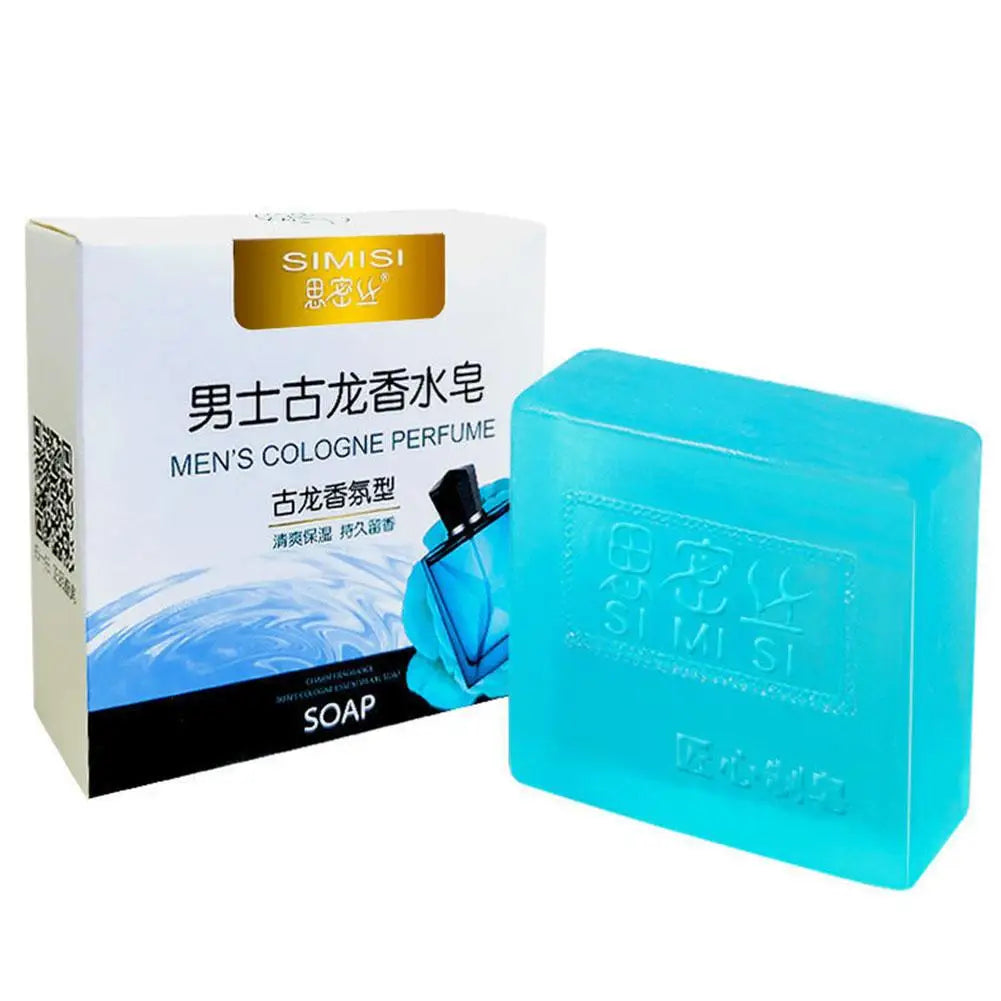 Mens Cologne Perfume Soap Bar Deep Cleaning Brightening Moisturizing Face Bath Lasting Soap Soap Essential Long Oil Fragran K7X0