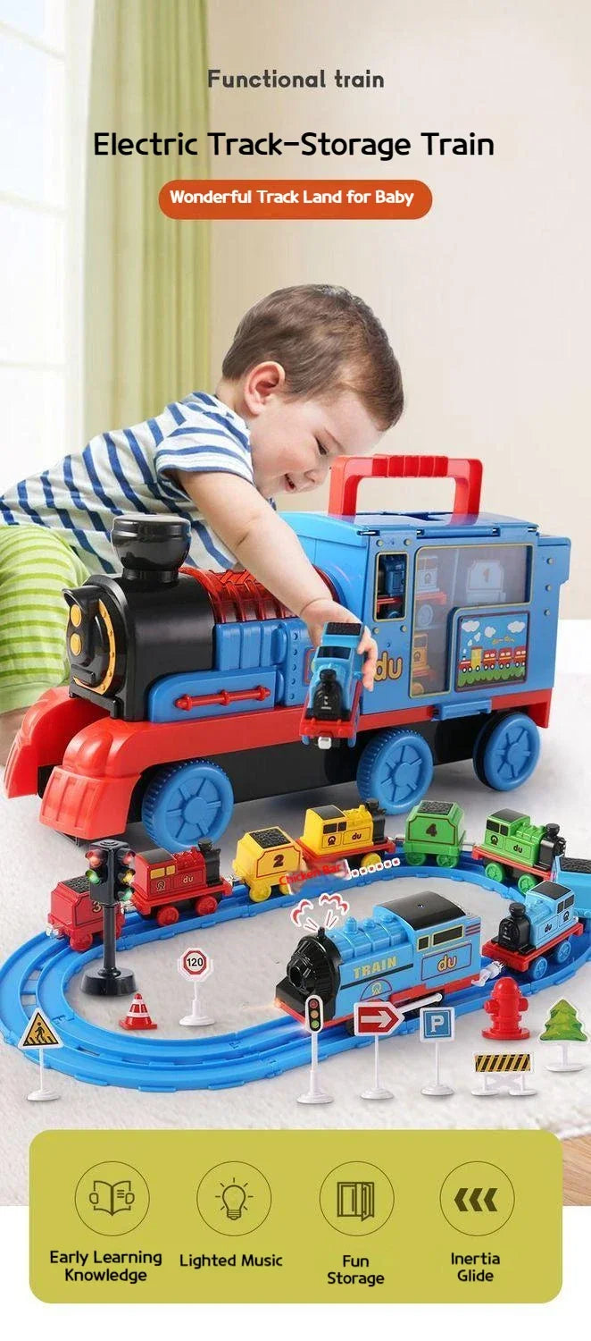 Thomas and Friends Rail Train Suit Racing Track Orbital Set Big Size Train Storage Box Toy Casting Alloy Model Children Toy Gift