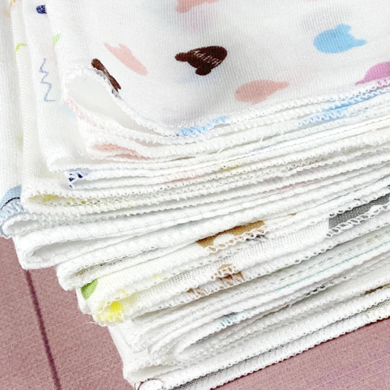 10PCS Baby Feeding Towel Teddy Bear Bunny Dot Chart Printed Children Small Handkerchief Gauze s Nursing  YYT308