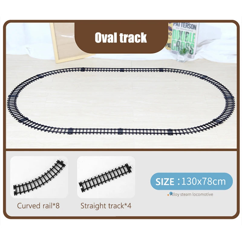 Electric Railway Classic Freight Train Set Steam Train Toy Set with Smoke Simulation Model Electric Train Toy