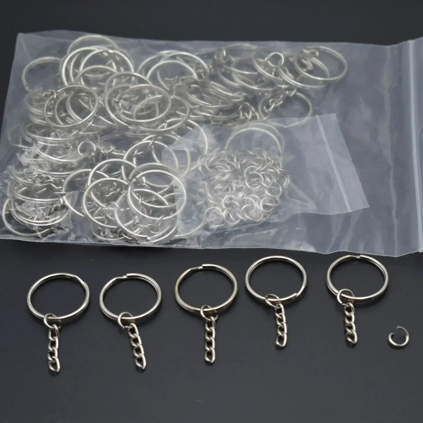 Metal Blank Keyring Keychain Split Rings Keyfob Key Rings Lobster Clasp Key Chain Key Pendant Ring Stainless Steel Rings