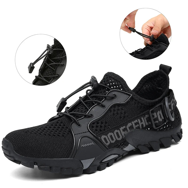 Men's Shoes Summer Breathable Mesh Outdoor Non-slip Light Walking Casual Trekking Sneakers Beach Wading Shoes Unisex Women