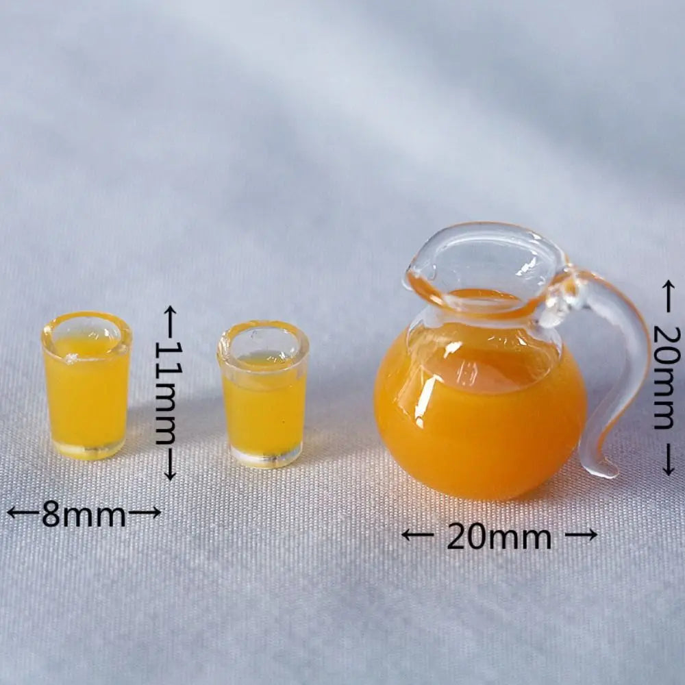 1Set 1/12 Dollhouse Miniature Food Mini Resin Drink Bottle Simulation Orange Juice Milk Model Toys Milk Drink Play Dollhouse