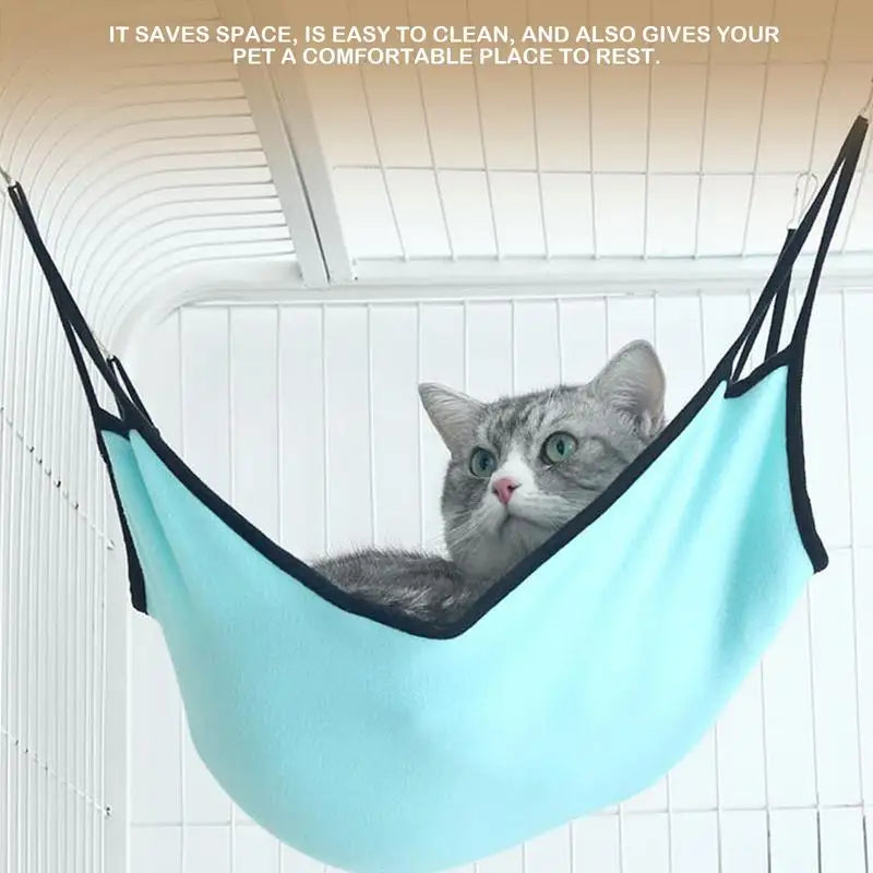 Cat Hammock Bed Adjustable Straps Double Sided Pet Cage Hammock Hanging Bed Resting Sleepy Pad For Kittens Ferrets Puppies