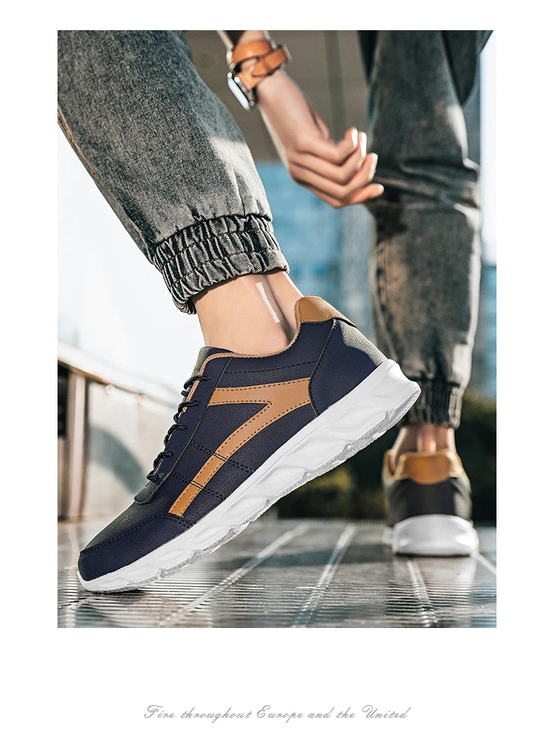 2022 Leather Men Shoes Sneakers Big Size 48 Men Casual Shoes Italian Breathable Leisure Male Non-Slip Footwear Vulcanized Shoes