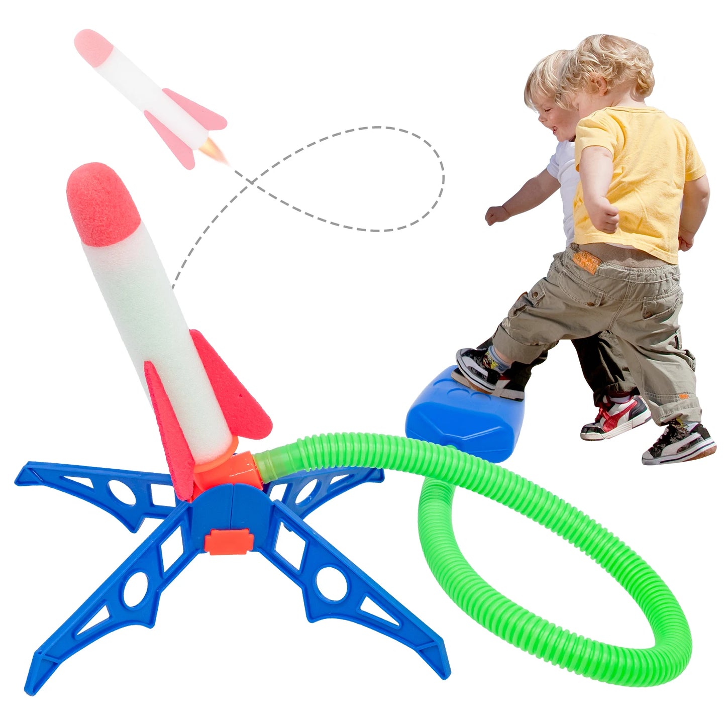 Kids Air Pressed Stomps Soft Foam Rocket Pedal Games Launcher Pump Pedal  Flying Rocket Shooting Toy Education Outdoor Sport