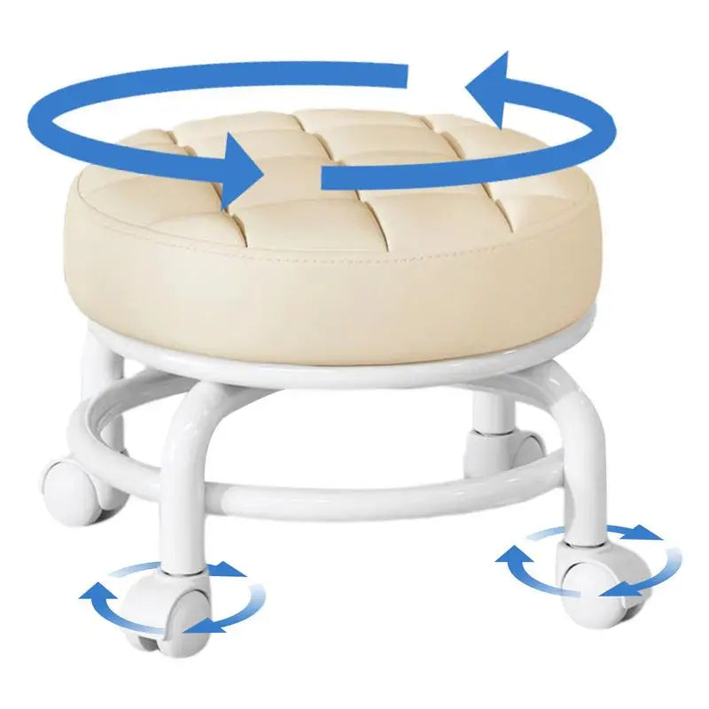 Household Universal Wheel Small Stool 360 Degree Rotating Children Pulley Low Stool Walking Round Chair supplies For Rental Room