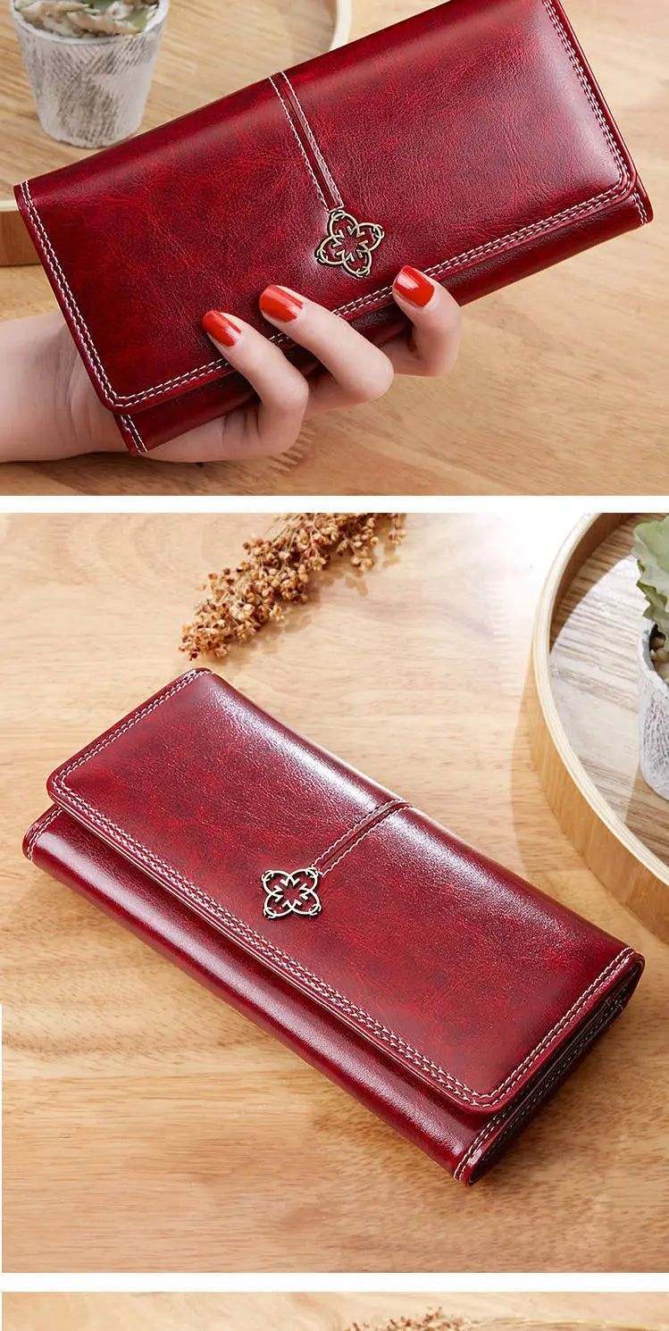 Women's Leather Wallet Woman Luxury Long Wallets Fashion Women Purses Money Bags Handbags Womens Purse Cards Holder Carteras