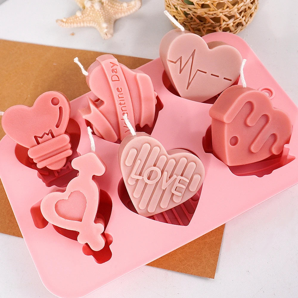 New kinds Heart Shape Silicone Soap Mold DIY Handmade Angel Love Cake Chocolate Baking Molds Aromath Soap Candle Crafts Making